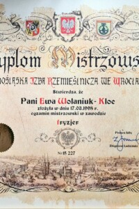 Dyplom Mistrzowski barber fryzjer męski wrocław